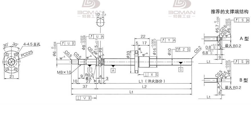 KURODA DP1002JS-HDNR-0220B-C3S 日本黑田丝杆gk系列